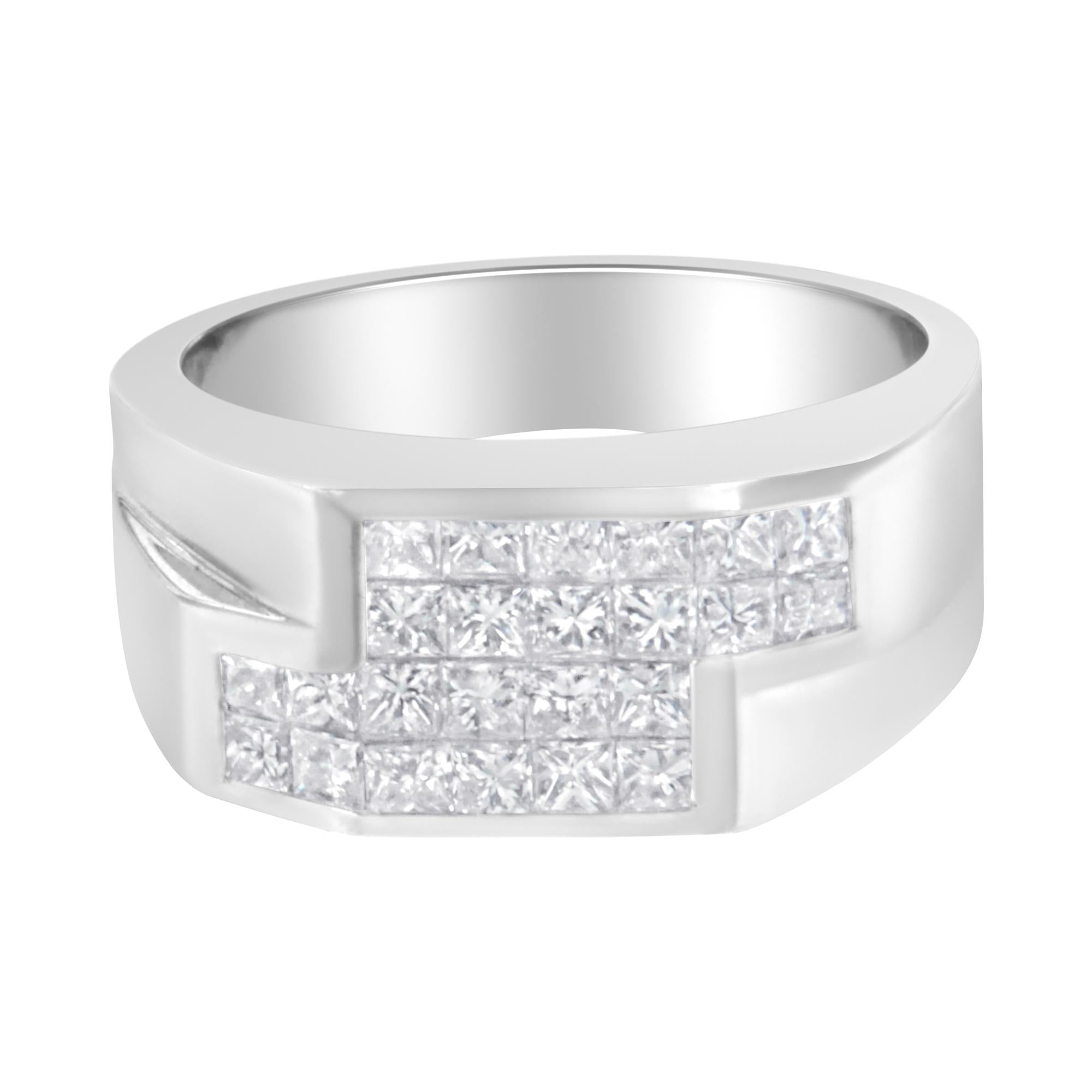 Anillo de racimo con diamantes de 1 3/4 ct. p.t. en oro blanco de 14K, foto 1