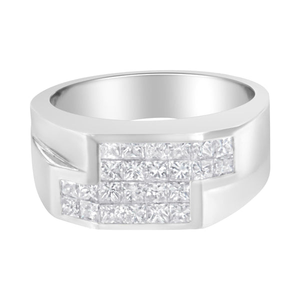 Anillo de racimo con diamantes de 1 3/4 ct. p.t. en oro blanco de 14K, foto 1
