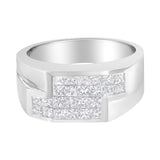 Anillo de racimo con diamantes de 1 3/4 ct. p.t. en oro blanco de 14K