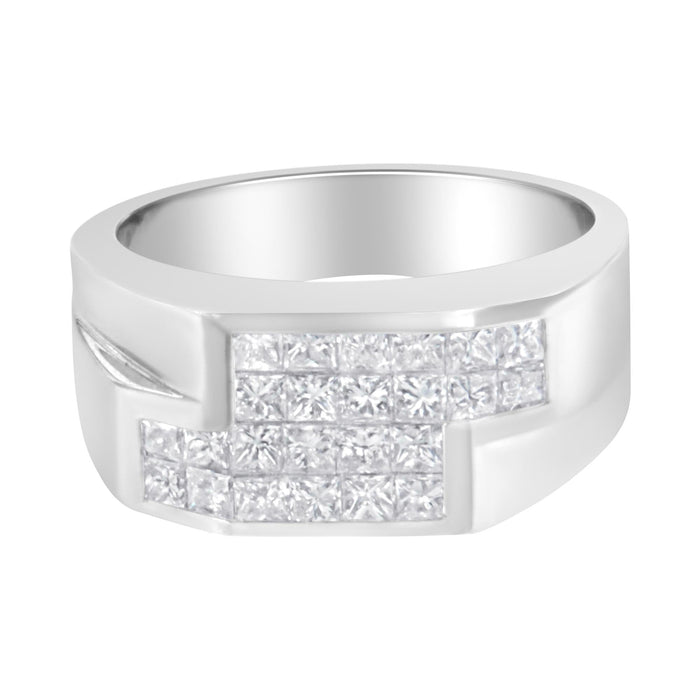 Anillo de racimo con diamantes de 1 3/4 ct. p.t. en oro blanco de 14K, foto 1