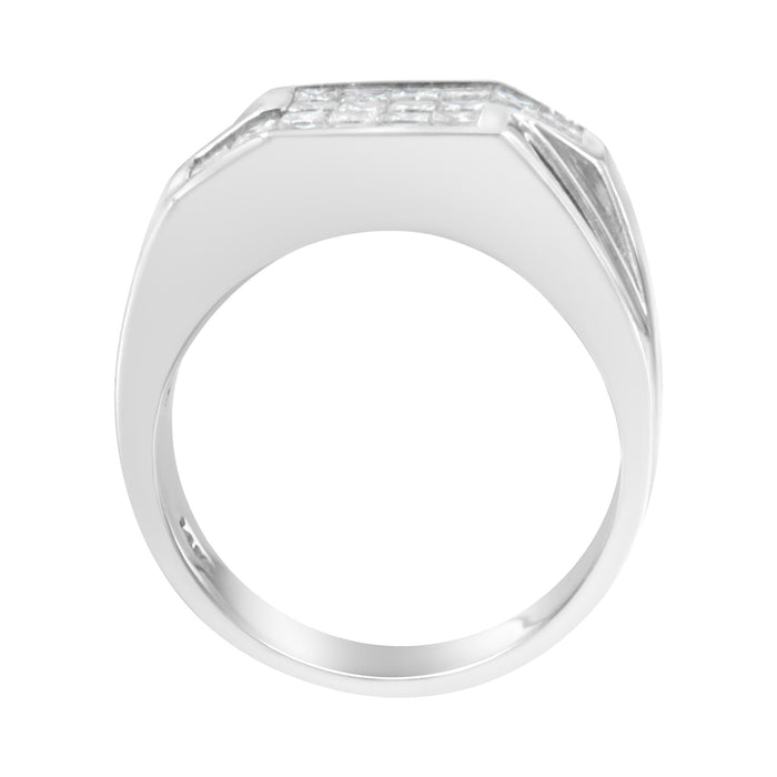 Anillo de racimo con diamantes de 1 3/4 ct. p.t. en oro blanco de 14K, foto 2