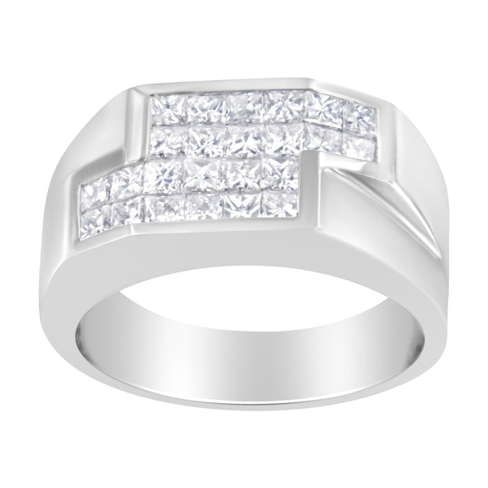 Anillo de racimo con diamantes de 1 3/4 ct. p.t. en oro blanco de 14K, foto 5