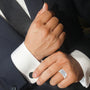 Anillo de racimo con diamantes de 1 3/4 ct. p.t. en oro blanco de 14K, foto 3