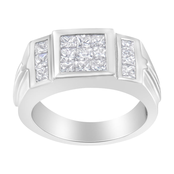 Men's 2 Ct. T.W. Diamond Cluster Ring in 14K White Gold, photo 2