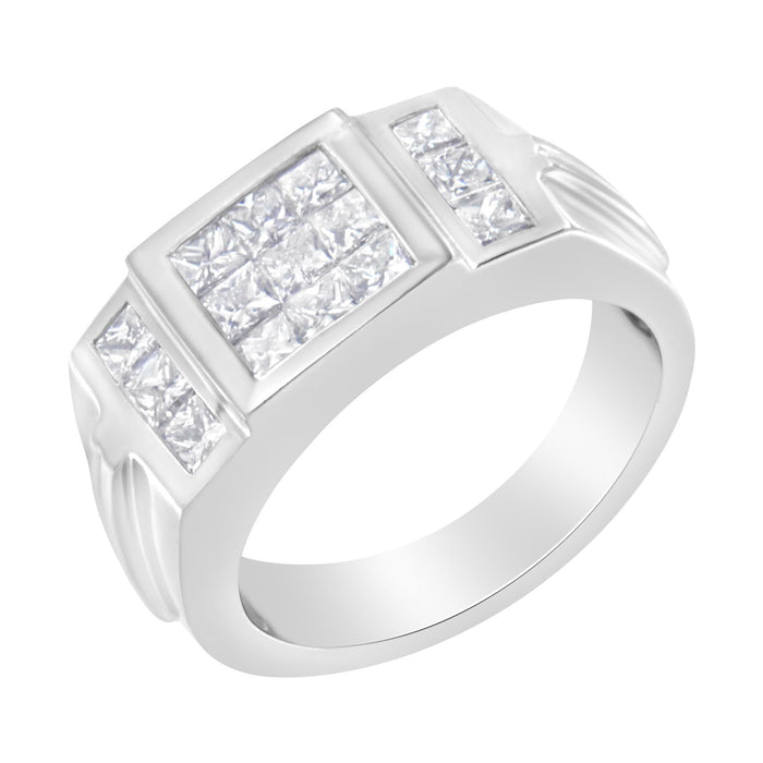 Men's 2 Ct. T.W. Diamond Cluster Ring in 14K White Gold, photo 4