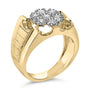 Anillo de racimo floral Miracle-Set con diamantes de 1/3 ct. p.t. en plata de ley bañada en oro amarillo de 14K, foto 4