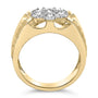 Anillo de racimo floral Miracle-Set con diamantes de 1/3 ct. p.t. en plata de ley bañada en oro amarillo de 14K, foto 6