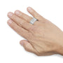 Anillo de banda estriada para caballero Miracle-Set de 9 piedras con detalle de diamante en plata de ley, foto 3