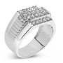 Anillo de banda de varias hileras para hombre con diamantes de 1 ct. p.t. en plata de ley, foto 4