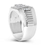 Anillo de banda de varias hileras para hombre con diamantes de 1 ct. p.t. en plata de ley, foto 5
