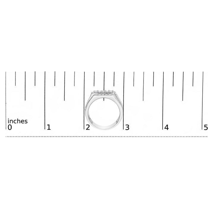 Anillo de banda de varias hileras para hombre con diamantes de 1 ct. p.t. en plata de ley, foto 7