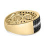 Anillo de racimo para hombre con diamantes blancos y diamantes negros tratados de 1 ct. p.t. en oro amarillo de 10K, foto 2