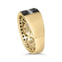 Anillo de racimo para hombre con diamantes blancos y diamantes negros tratados de 1 ct. p.t. en oro amarillo de 10K, foto 5