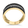 Anillo de racimo para hombre con diamantes blancos y diamantes negros tratados de 1 ct. p.t. en oro amarillo de 10K, foto 6