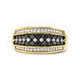 Men's 1 1/2 Ct. T.W. White and Black Treated Diamond Cluster Ring in 14K Yellow Gold-Plated Sterling Silver, photo 1