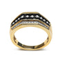 Men's 1 1/2 Ct. T.W. White and Black Treated Diamond Cluster Ring in 14K Yellow Gold-Plated Sterling Silver, photo 2