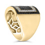 Anillo geométrico para hombre con diamantes blancos y negros tratados de 1 1/4 ct. p.t. en oro amarillo de 10K, foto 5