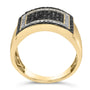 Anillo geométrico para hombre con diamantes blancos y negros tratados de 1 1/4 ct. p.t. en oro amarillo de 10K, foto 6