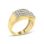 Men's 3/4 Ct. T.W. Diamond 3 Row Band Ring in 14K Yellow Gold-Plated Sterling Silver, photo 4