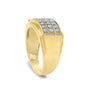 Men's 3/4 Ct. T.W. Diamond 3 Row Band Ring in 14K Yellow Gold-Plated Sterling Silver, photo 5