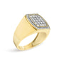 Anillo para hombre con cabeza cojín, halo y diamantes de 3/4 ct. p.t. en plata de ley bañada en oro amarillo de 14K, foto 4