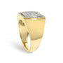 Anillo para hombre con cabeza cojín, halo y diamantes de 3/4 ct. p.t. en plata de ley bañada en oro amarillo de 14K, foto 5