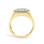 Anillo para hombre con cabeza cojín, halo y diamantes de 3/4 ct. p.t. en plata de ley bañada en oro amarillo de 14K, foto 6