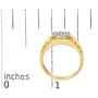 Anillo de banda acanalada para hombre con diamantes de 1/3 ct. p.t. en plata de ley bañada en oro amarillo de 14K, foto 7