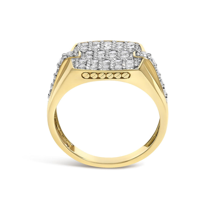 Men's 1 Ct. T.W. Diamond Geometric Band Ring in 14K Yellow Gold-Plated Sterling Silver, photo 6