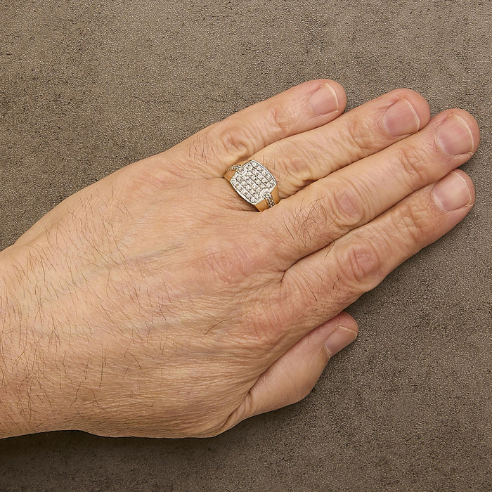 Men's 1 Ct. T.W. Diamond Geometric Band Ring in 14K Yellow Gold-Plated Sterling Silver, photo 3