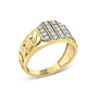 Men's 1/2 Ct. T.W. Diamond Cuban-Link Band Ring in 14K Yellow Gold-Plated Sterling Silver, photo 4