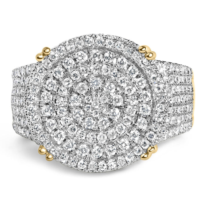 Men's 2 1/10 Ct. T.W. Diamond Concentric Circles Cocktail Ring in 10K Yellow Gold, photo 1