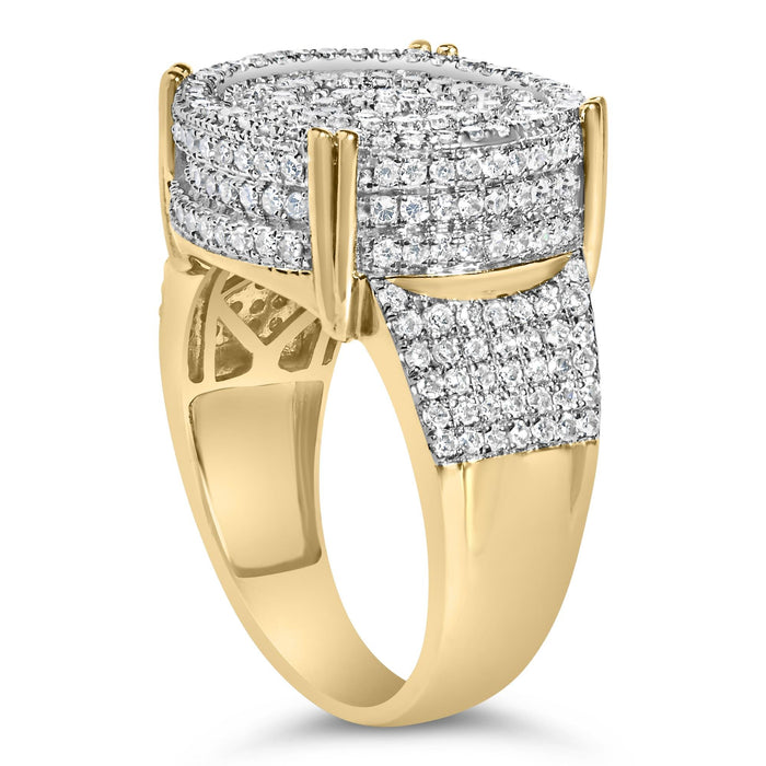 Men's 2 1/10 Ct. T.W. Diamond Concentric Circles Cocktail Ring in 10K Yellow Gold, photo 5
