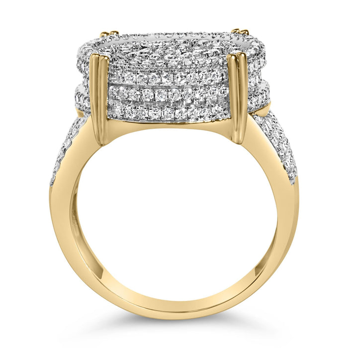 Men's 2 1/10 Ct. T.W. Diamond Concentric Circles Cocktail Ring in 10K Yellow Gold, photo 6