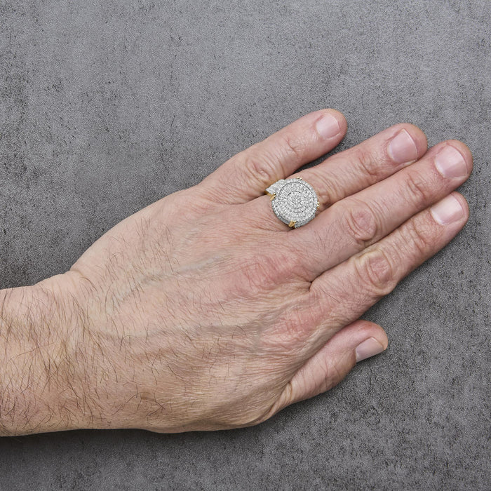 Men's 2 1/10 Ct. T.W. Diamond Concentric Circles Cocktail Ring in 10K Yellow Gold, photo 3
