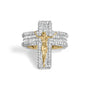 Men's 5 2/5 Ct. T.W. Diamond Jesus Crucifix Cross Cocktail Ring in 10K Yellow Gold, photo 1