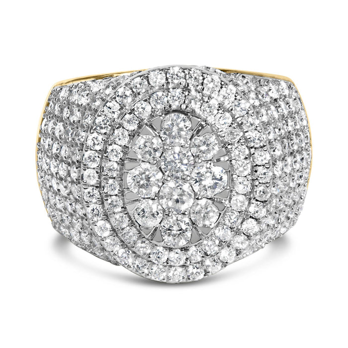 Men's 2 1/2 Ct. T.W. Round Diamond Cluster Cocktail Ring in 10K Yellow Gold, photo 1