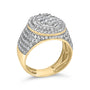 Men's 2 1/2 Ct. T.W. Round Diamond Cluster Cocktail Ring in 10K Yellow Gold, photo 4