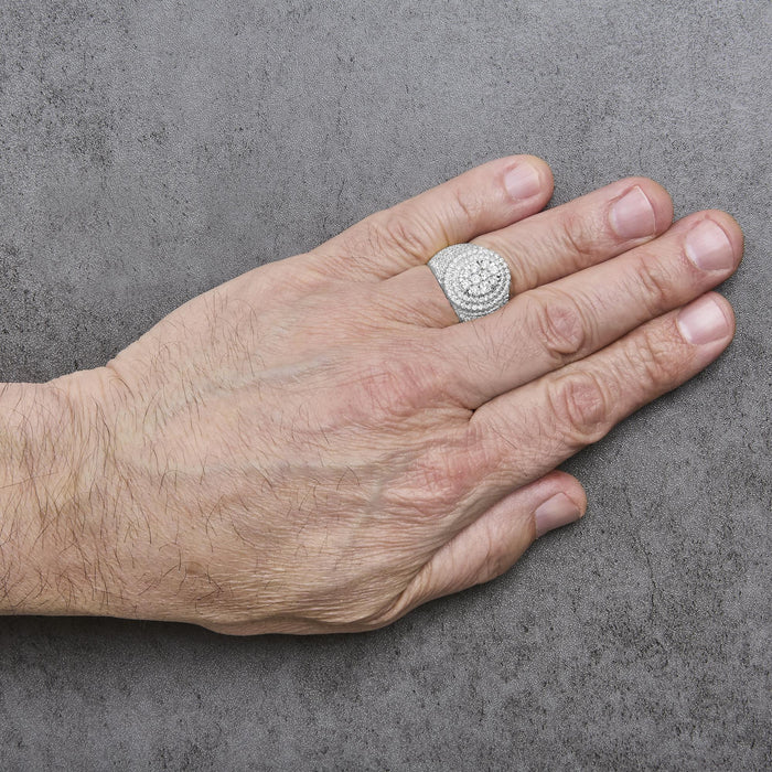 Men's 2 1/2 Ct. T.W. Round Diamond Cluster Cocktail Ring in 10K Yellow Gold, photo 3