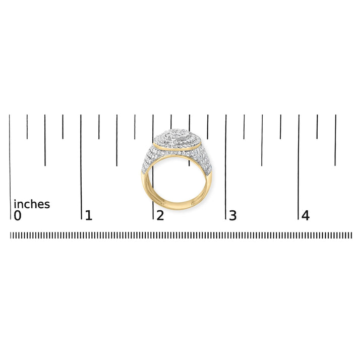 Men's 2 1/2 Ct. T.W. Round Diamond Cluster Cocktail Ring in 10K Yellow Gold, photo 7