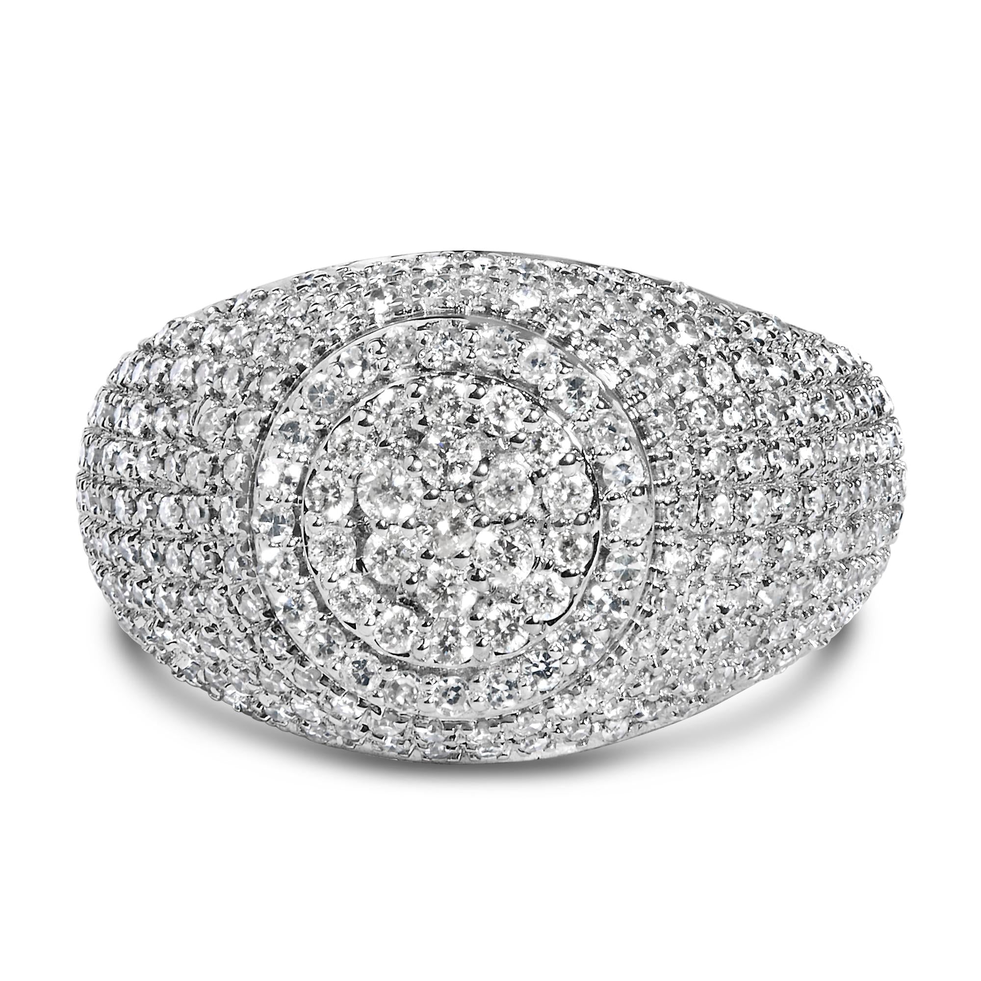Men's 1 1/2 Ct. T.W. Diamond Cluster Dome Band Ring in 10K Yellow Gold, photo 1