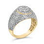 Men's 1 1/2 Ct. T.W. Diamond Cluster Dome Band Ring in 10K Yellow Gold, photo 4