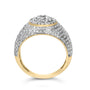 Men's 1 1/2 Ct. T.W. Diamond Cluster Dome Band Ring in 10K Yellow Gold, photo 6