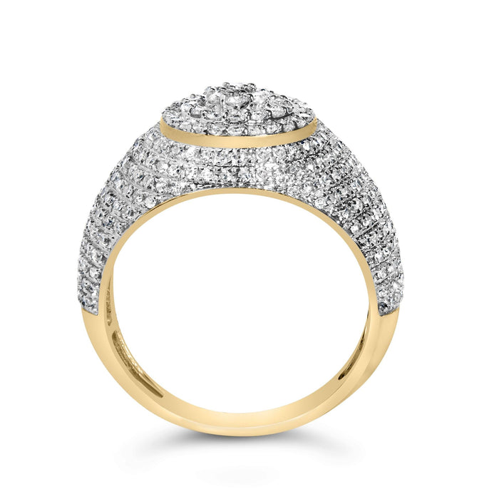 Men's 1 1/2 Ct. T.W. Diamond Cluster Dome Band Ring in 10K Yellow Gold, photo 6