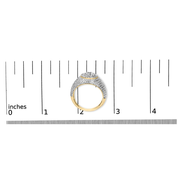 Men's 1 1/2 Ct. T.W. Diamond Cluster Dome Band Ring in 10K Yellow Gold, photo 7