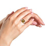 1/3 Ct. T.W. 12mm Cushion-Cut Yellow Citrine Gemstone and Round Pavé-Set Diamond Ring in 14K White Gold, photo 3