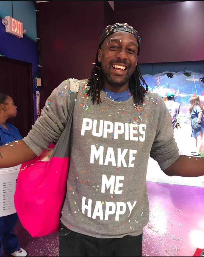 Puppies Make Me Happy Unisex Crewneck Sweatshirt