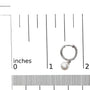 Aretes de aro Huggie colgantes con perla cultivada de agua dulce de 6x6mm y detalles de diamante en oro blanco de 10K, foto 5