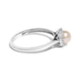 5mm Cultured Freshwater Pearl and Diamond Halo Ring in 10K White Gold, photo 2