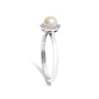 5mm Cultured Freshwater Pearl and Diamond Halo Ring in 10K White Gold, photo 5